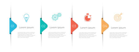 Modern timeline infographic template 4 options, Minimal design.のイラスト素材