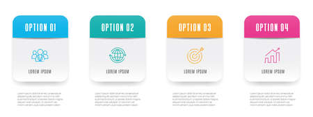 Modern timeline infographic template 4 stepsのイラスト素材