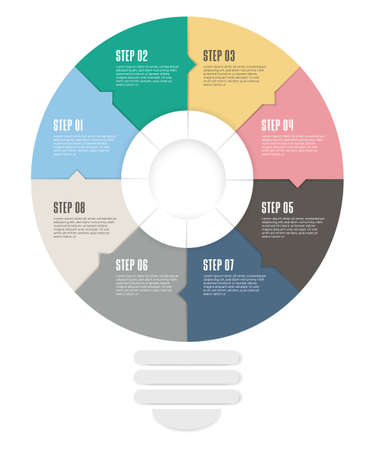 Timeline circle template 8 options.のイラスト素材