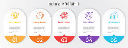 Flat timeline infographic templateのイラスト素材