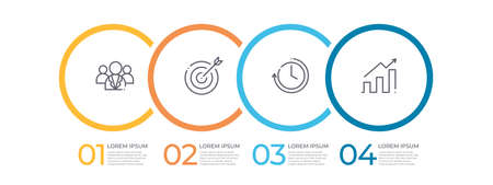 Timeline business infographic 4 stepsのイラスト素材