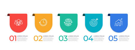 Timeline business infographic 5 stepsのイラスト素材