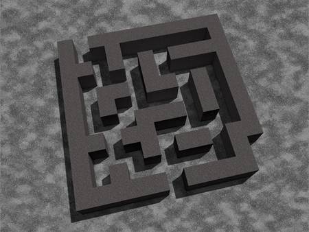 simple labyrinth maze texture 3d render dark light lights shadow shadowsの写真素材