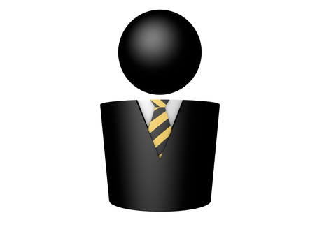 one businessman symbol icon tie white background 3d render rendering illustrationの写真素材