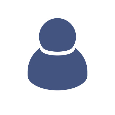 Human person man blue icon white backgroundの写真素材
