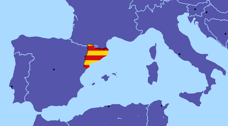 Map Spain Catalonia referendum independence barcelonaの写真素材