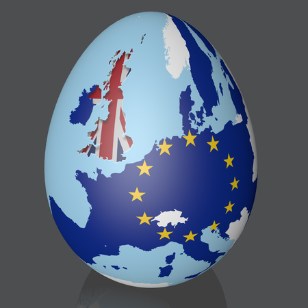 Brexit UK and EU map easter egg flags europe cut out fxの写真素材