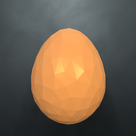 easter low poly polygonal golden yellow egg 3d illustration renderingの写真素材