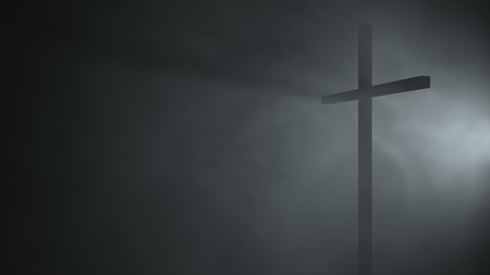 3d illustration 3d rendering 3d render catholic catholics cross perspective wind fogの写真素材