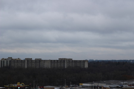 Stormy sky in London Ontario Canada during season changesの写真素材