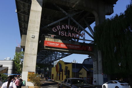 VANCOUVER, CANADA - June 17 2018: Granville Market sign. The market is a famous tourist attraction..のeditorial素材