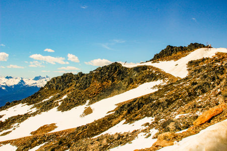 Panoramic view of the scenic Robson mountain and pine forest in summer, Canadian Rocky mountains,...