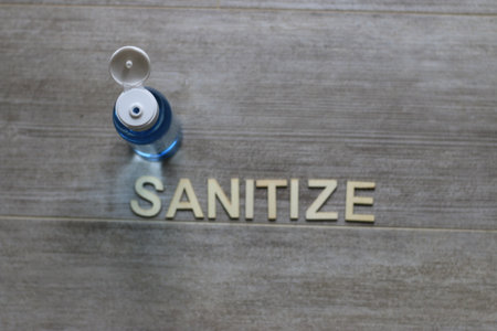 hand sanitizer with lots of room for copy spaceの写真素材