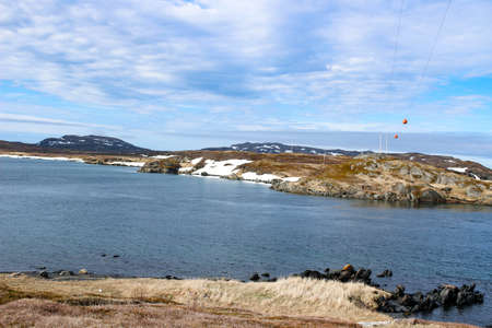 Sod church by Atlantic Ocean in Newfoundlandの写真素材