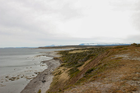 Sod church by Atlantic Ocean in Newfoundlandの写真素材