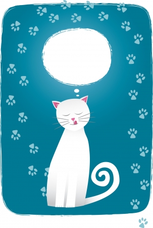 Cat dreaming about...のイラスト素材