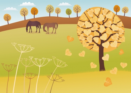 Fall countrysideのイラスト素材