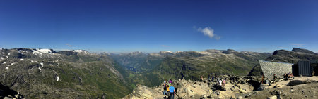 Panorama of mountains and lakes of Norway.