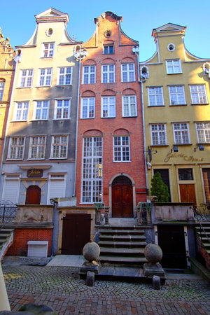 Facade sculptures in Mariaka street - Impressions from Gda?sk (Gdansk in German) a port city on the...