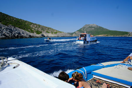 Greece - boat trip in the Agais close to Lesbosのeditorial素材