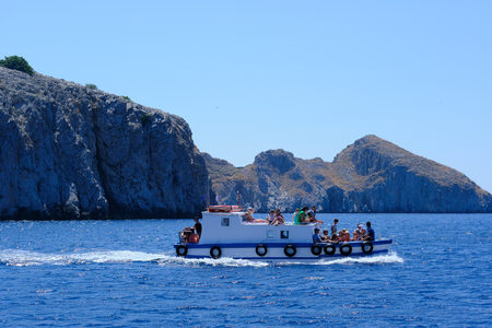 Greece - boat trip in the Agais close to Lesbosのeditorial素材