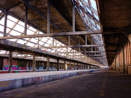 Montzen, Belgium, 15th of Dez 2019, Impressions of an old abandoned railway venueの写真素材