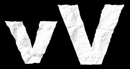 Alphabet on crumple white paperの写真素材