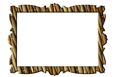 Straw mat rectangular frame for pictures and portraitsの写真素材