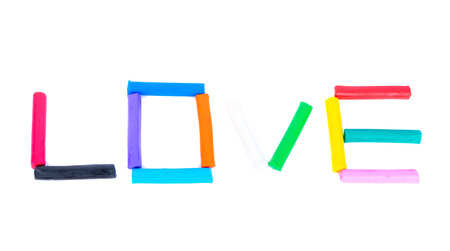 colorful playdough on white backgroundの写真素材