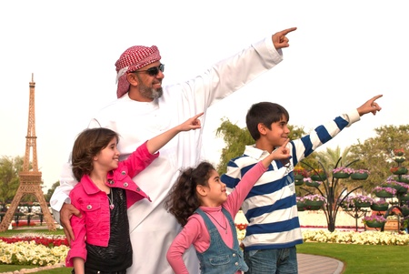 Arab family outdoorの写真素材