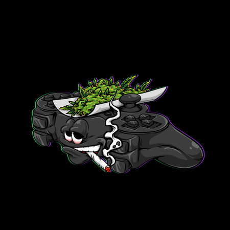 controller joystick weed cannabis bud nug flower marijuana joint smoking