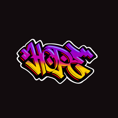 hope word text street art graffiti tagging for clothing brandのイラスト素材