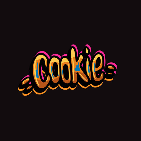Cookie - hand drawn lettering word. Vector illustration.のイラスト素材