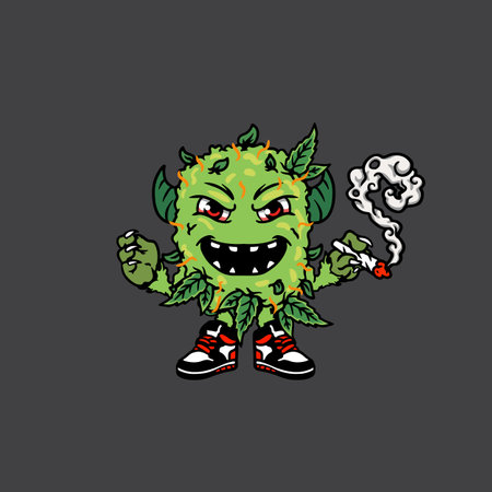 Green zombie cartoon character. Halloween vector illustration isolated on black background.のイラスト素材