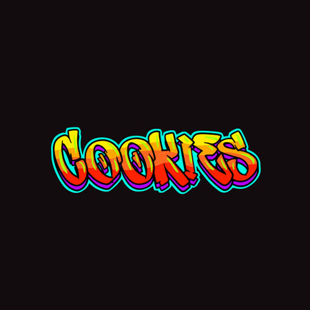 Cookies. Vector handwritten lettering on black background. Template for card, poster, banner, print for t-shirt.のイラスト素材