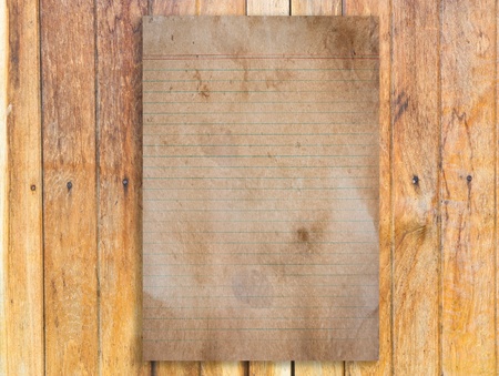 Vintage paper with  line on wood background の写真素材