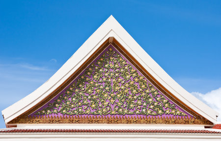 Thai Temple Roof with blue sky