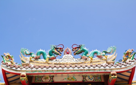 Dragon at Chines templeの写真素材