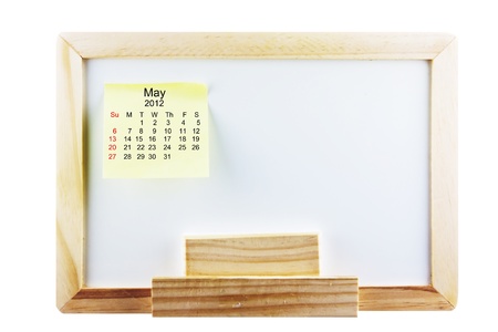 Calendar 2012, May post it note on Whiteboard background の写真素材
