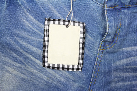 Blank Tag price on jean background