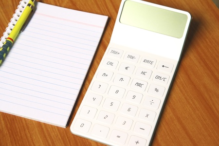 Office accessory on wood backgroundの写真素材