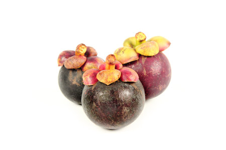 Mangosteen on white background