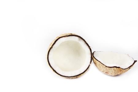 Coconut on white backgroundの写真素材