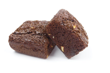 brownie on white backgroundの写真素材