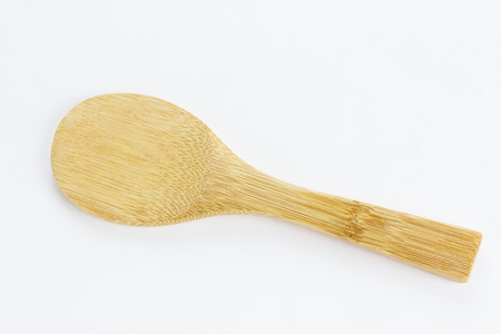 Wood spoon on white backgroundの写真素材