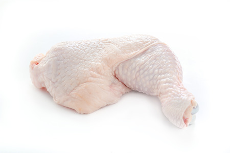 chicken drumstick on white backgroundの写真素材
