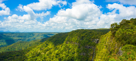 Beautiful landscape of  Black River Gorges National Park,  Mauritius islandの写真素材