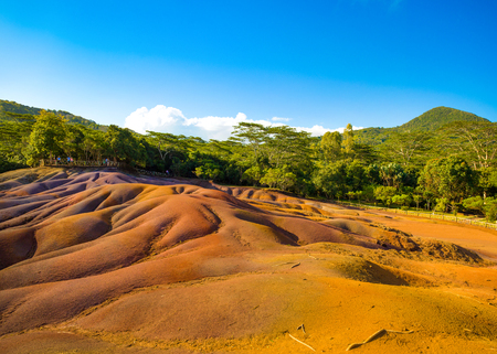 The Seven Coloured Earths in Chamarel, Mauritius islandの写真素材