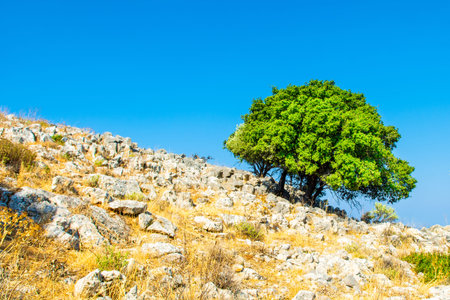 Landscape of  gorge in Rhodes island with rock and mountain