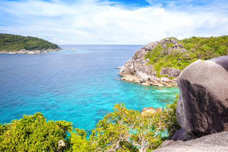 Beautiful landscape of the Similan Islands in Thailand - most famous islands with paradise views and snorkeling and diving spotsの写真素材